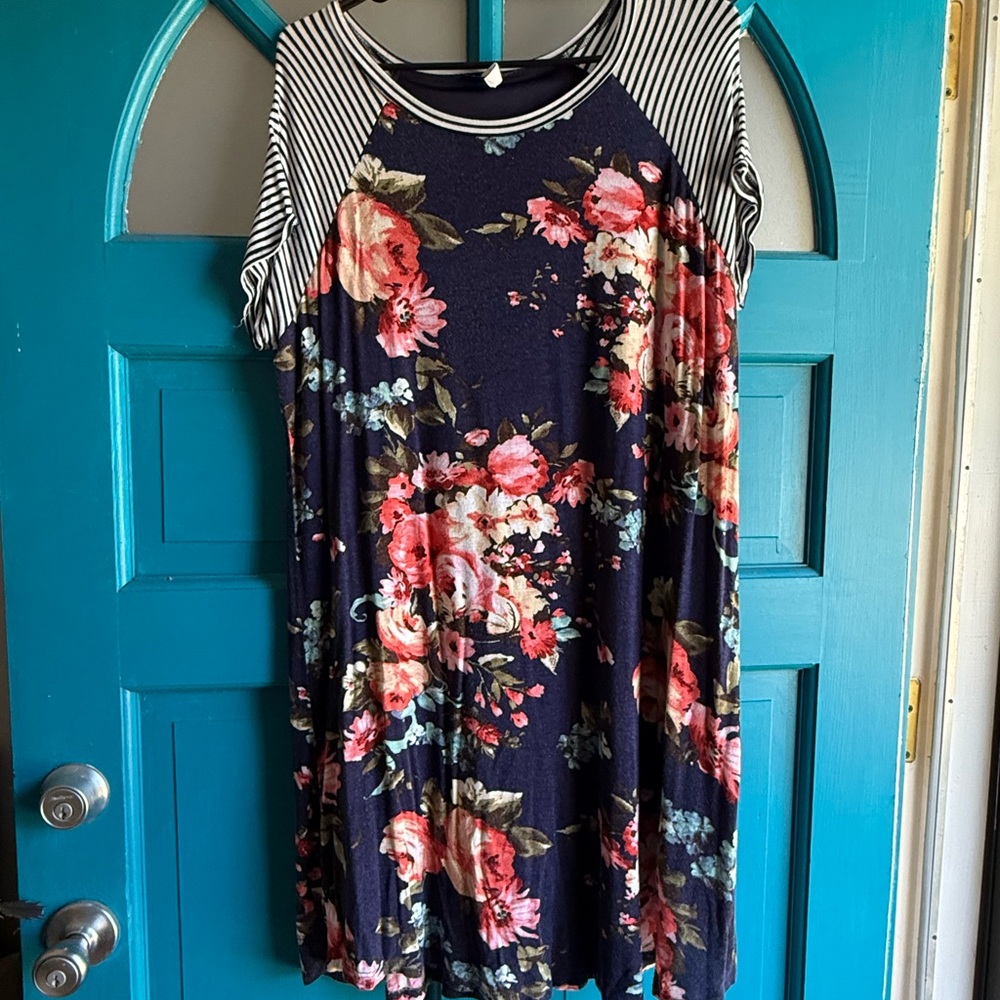 Pinkblush Navy Floral Midi Dress